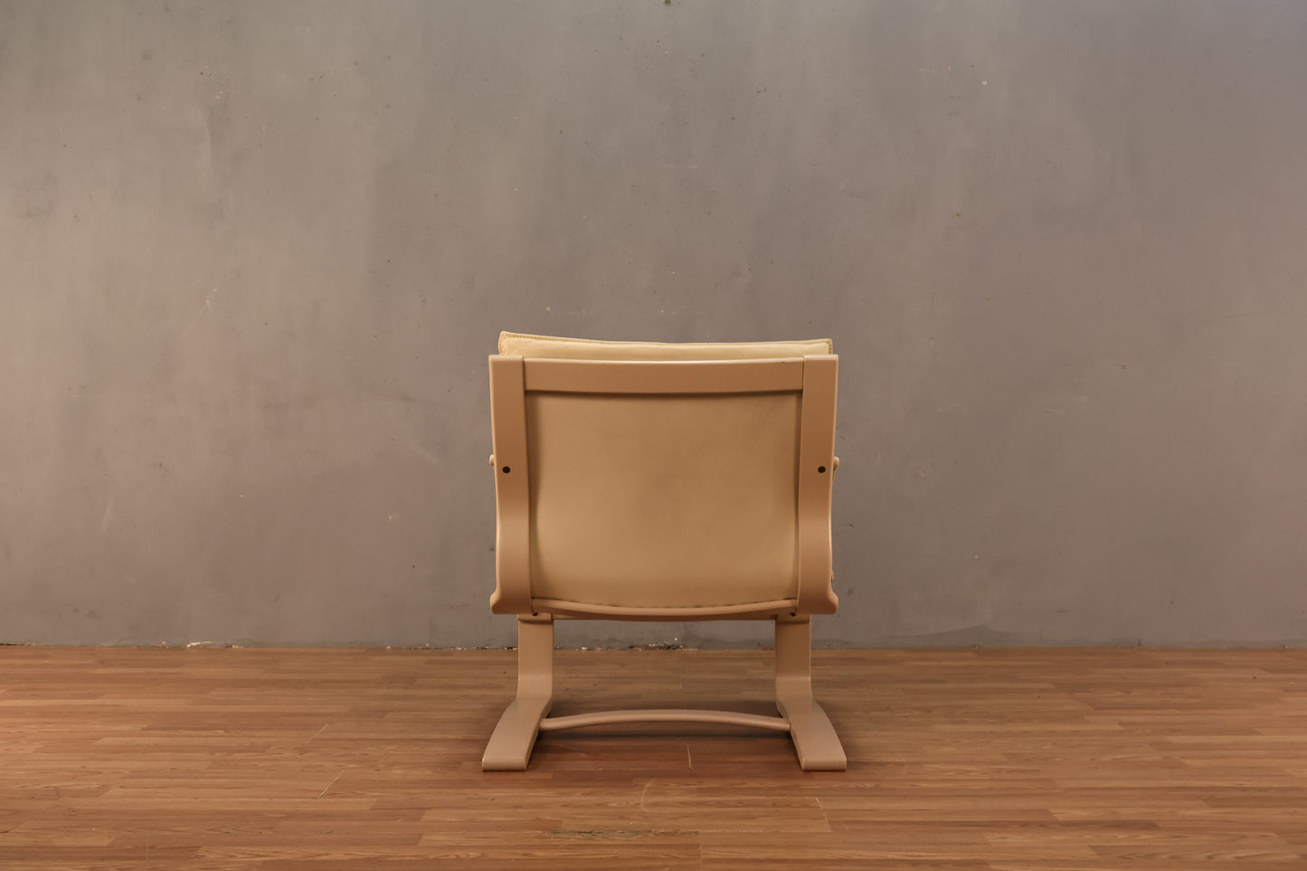 1970s Nelo Cream Leather Bentwood Lounge Chair - ONLINE ONLY