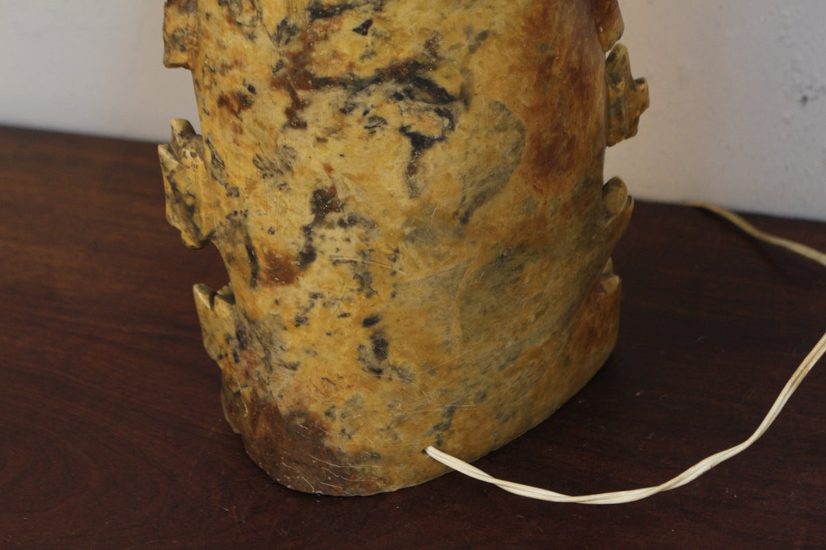 Chinoiserie Soapstone Table Lamp