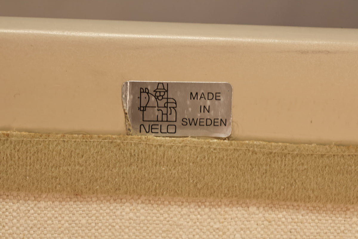1970s Nelo Cream Leather Bentwood Lounge Chair
