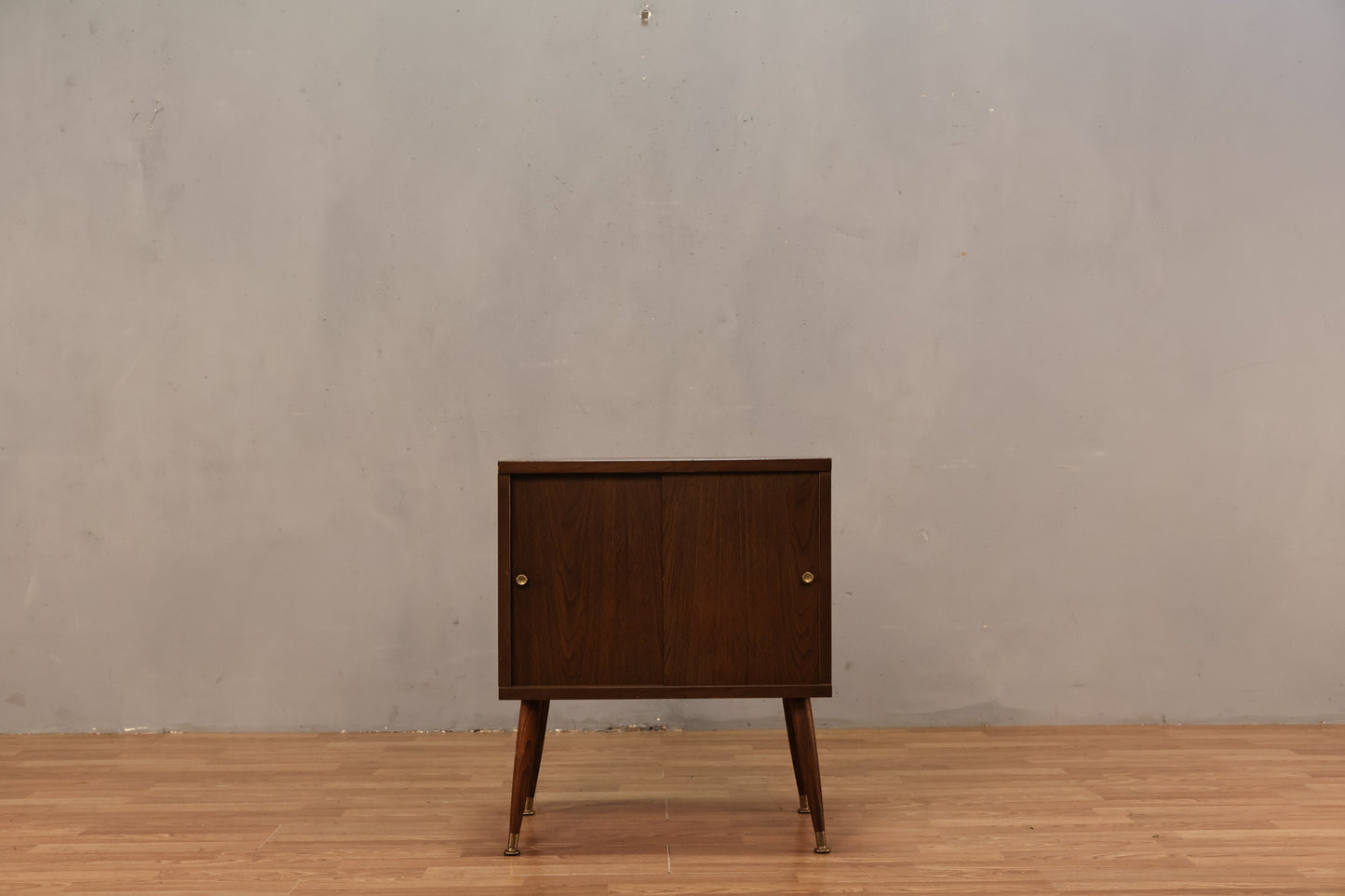 Small Retro Laminate Sliding-Door Record Cabinet - ONLINE ONLY