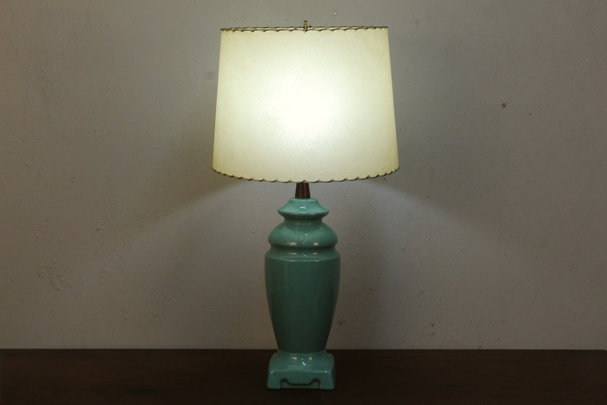 1960s Teal Ceramic Table Lamp