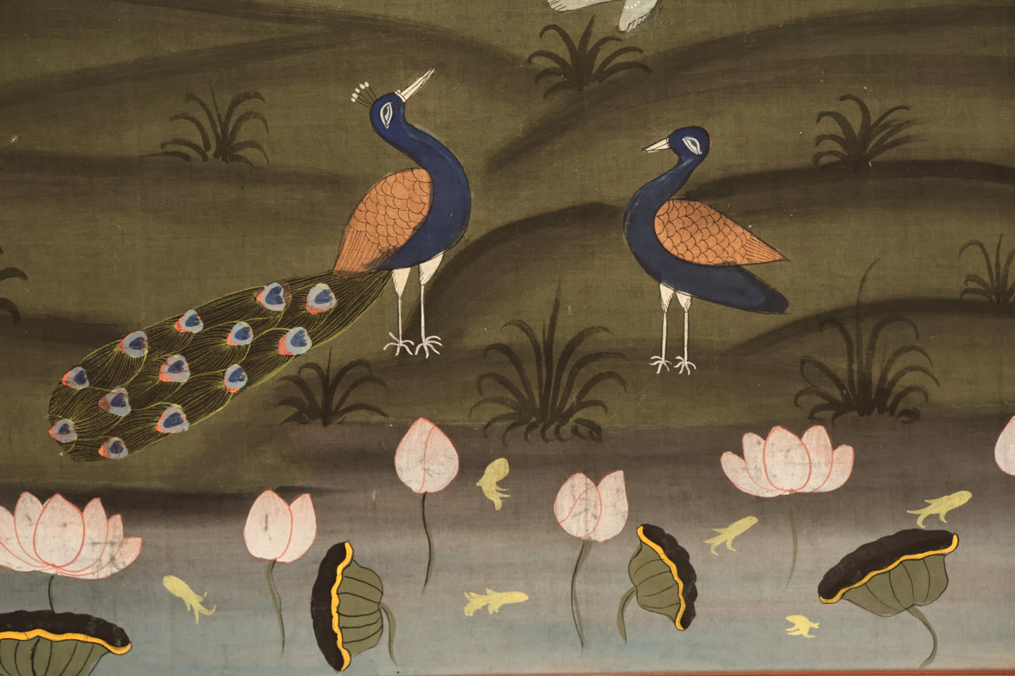 Large "Krishna & the Gopis" Painted Textile Art