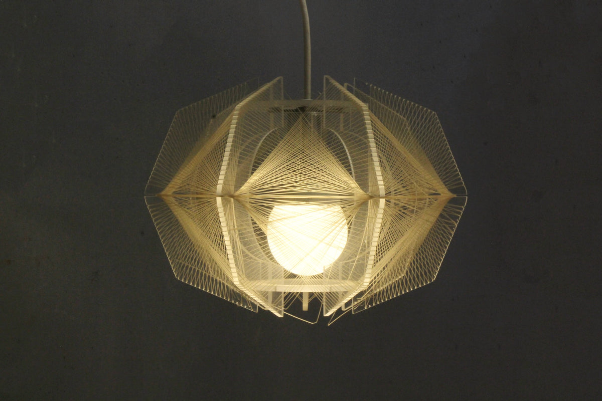 Mid Century Acrylic & Nylon Prism Chandelier