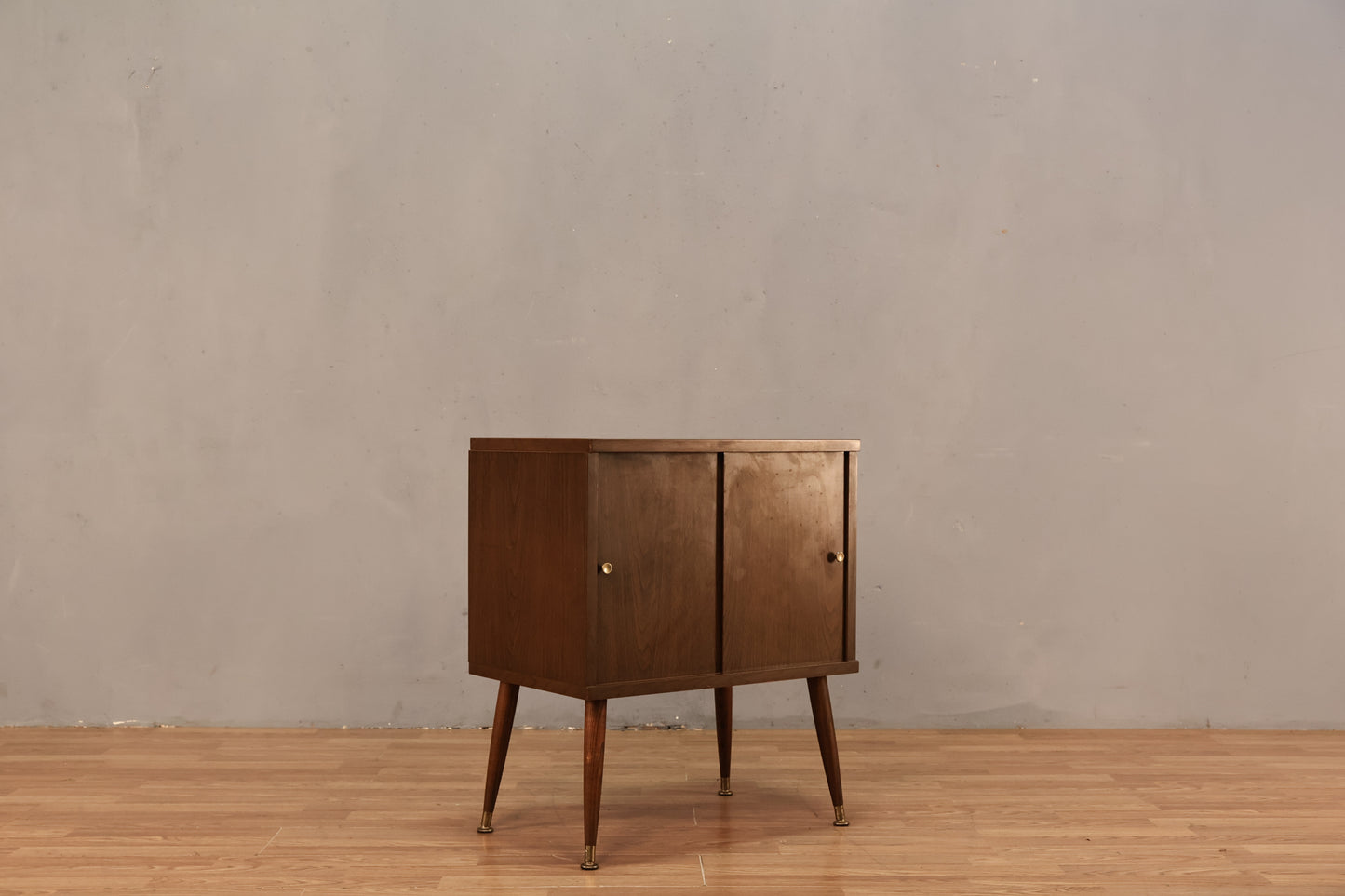 Small Retro Laminate Sliding-Door Record Cabinet - ONLINE ONLY