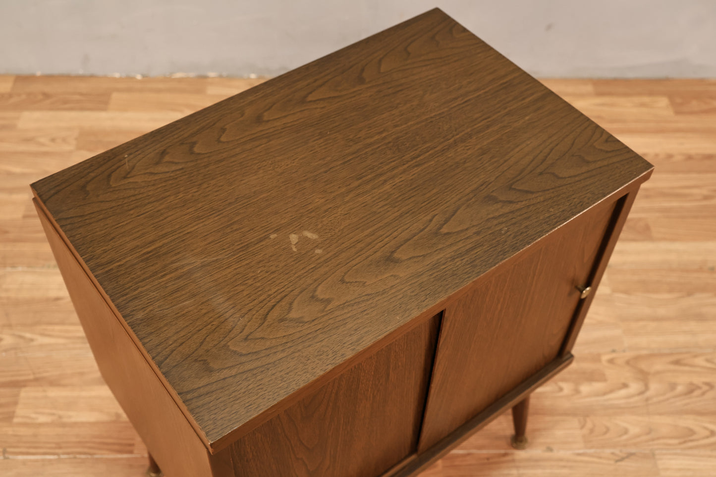 Small Retro Laminate Sliding-Door Record Cabinet - ONLINE ONLY