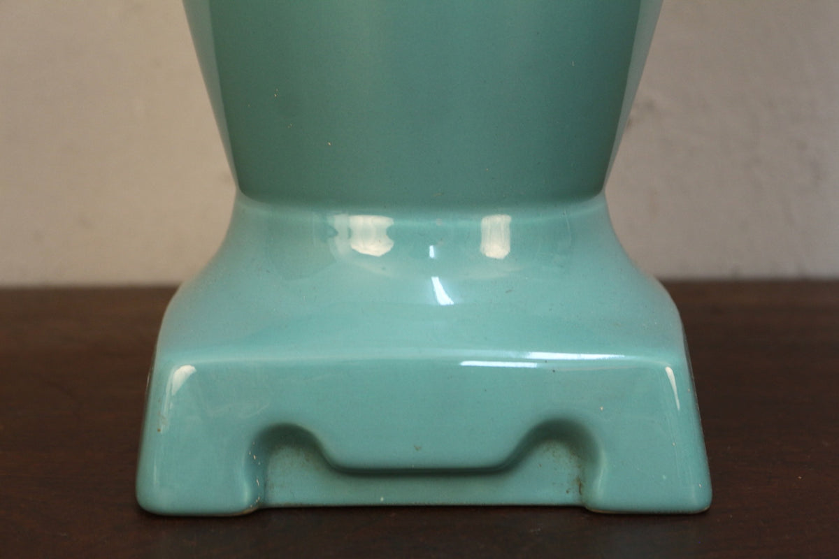 1960s Teal Ceramic Table Lamp
