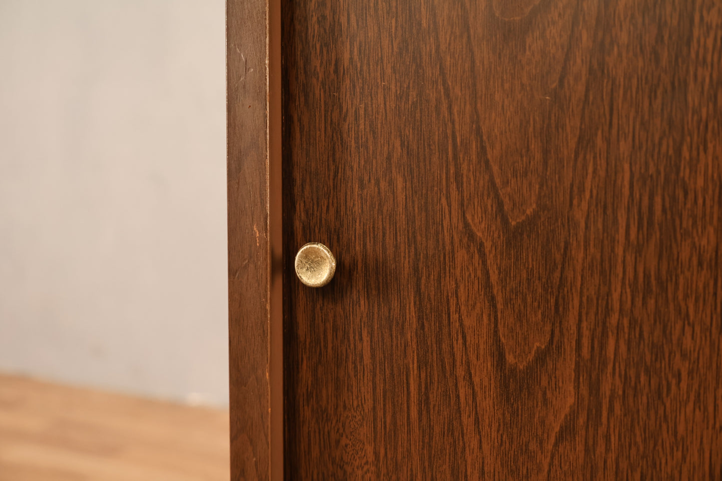 Small Retro Laminate Sliding-Door Record Cabinet - ONLINE ONLY