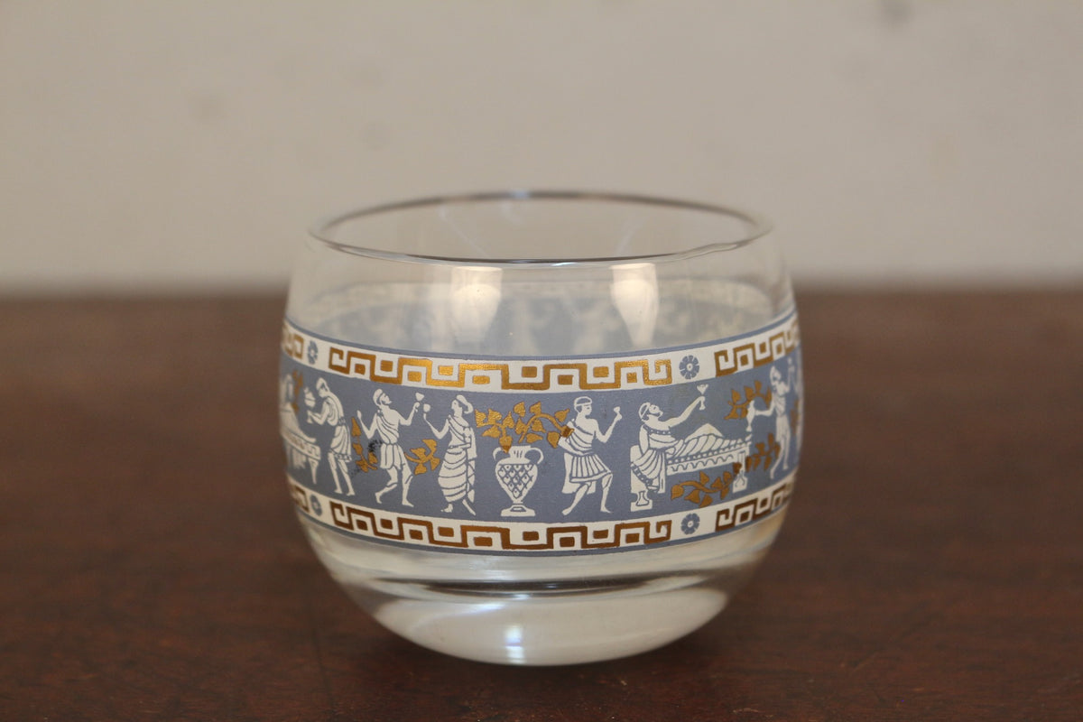 Set of 8 Cera Etruscan Frieze Roly-Poly Glasses