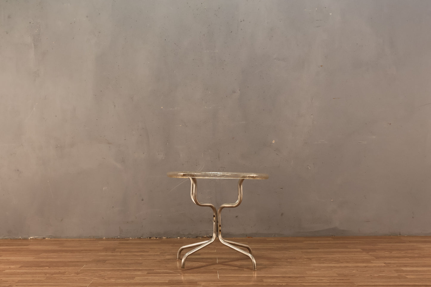 Plastic & Aluminum Round Side Table
