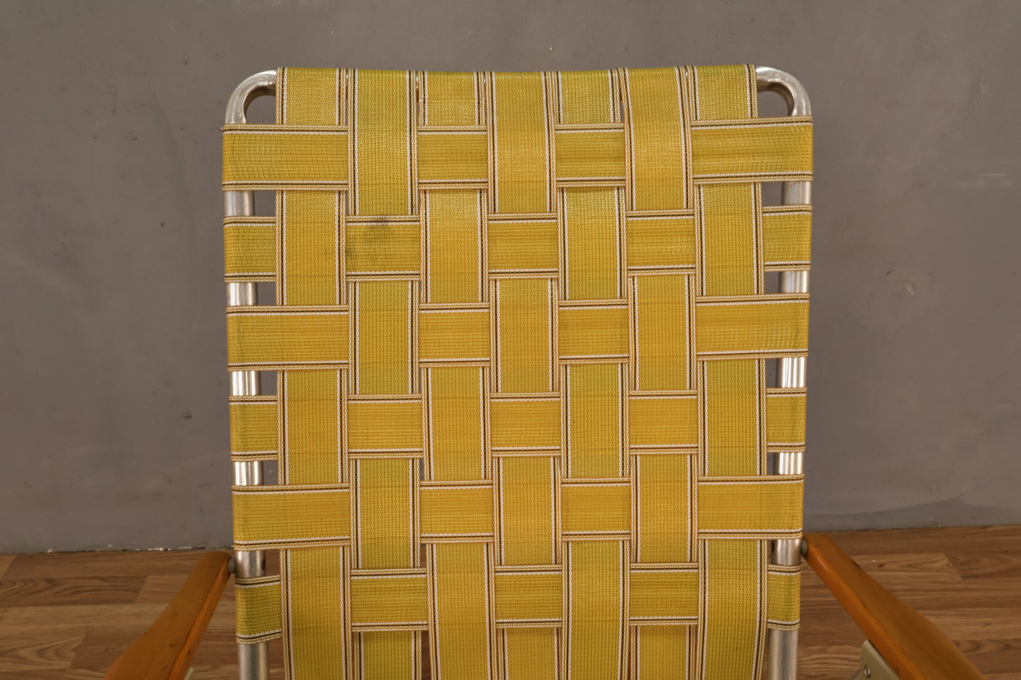 Yellow Strap Folding Lawn Chair