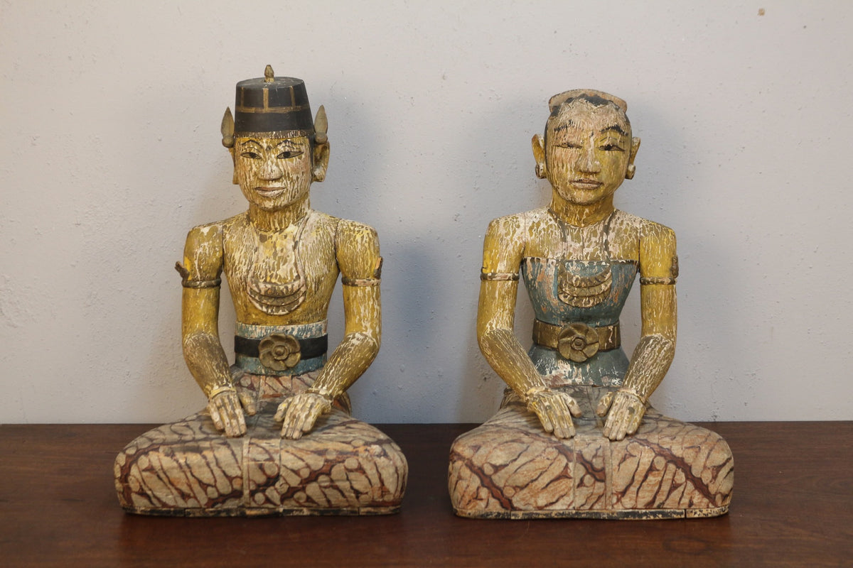 Pair of Large "Loro Blonyo" Javanese Statues