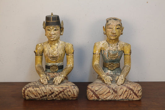 Pair of Large "Loro Blonyo" Javanese Statues