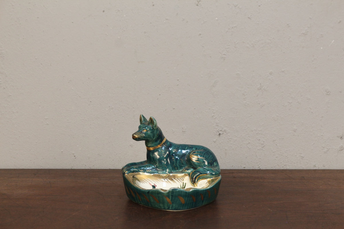 Belgian Ceramic Dog Ashtray