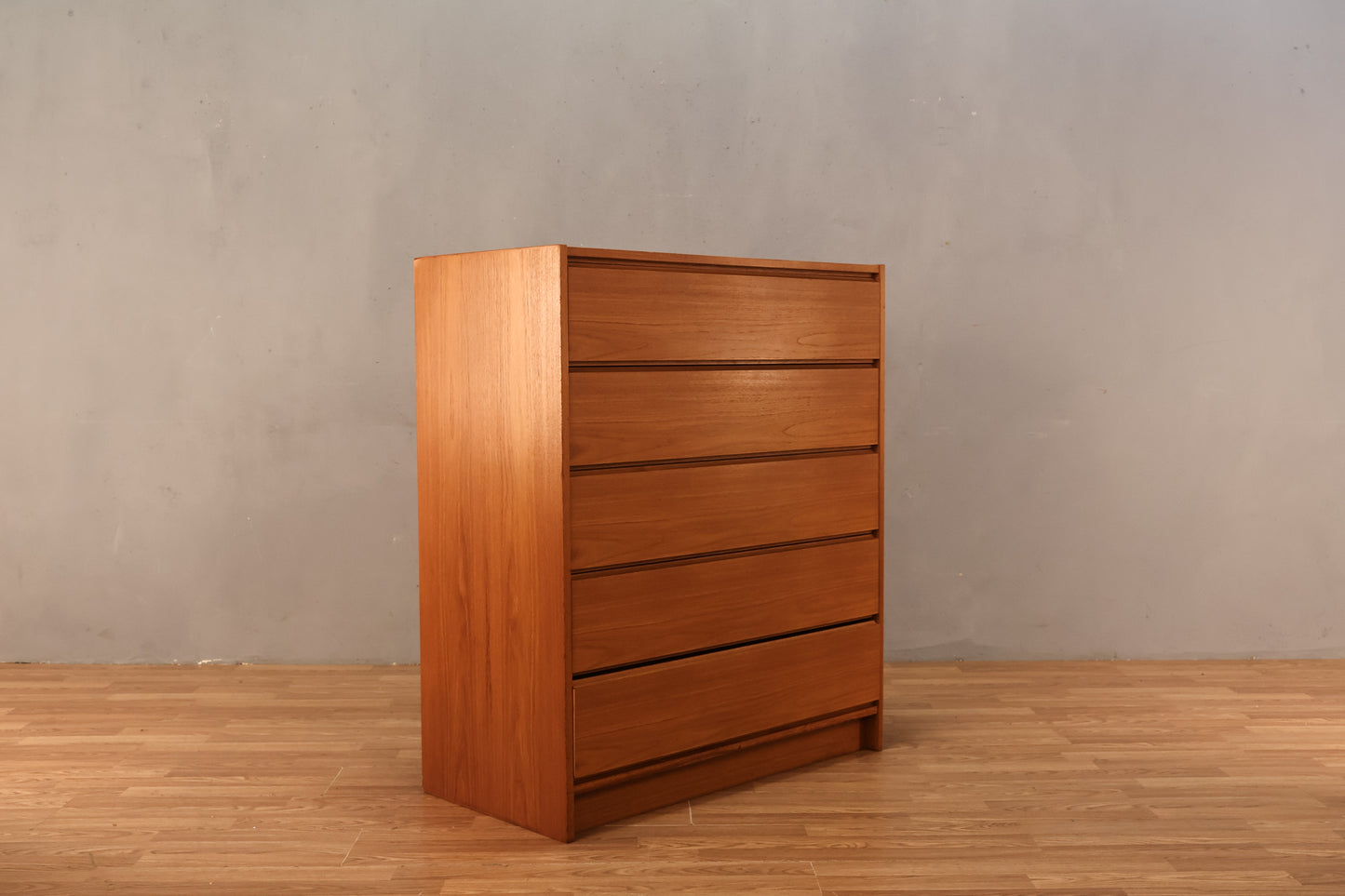 Teak 5-Drawer Highboy Dresser - ONLINE ONLY