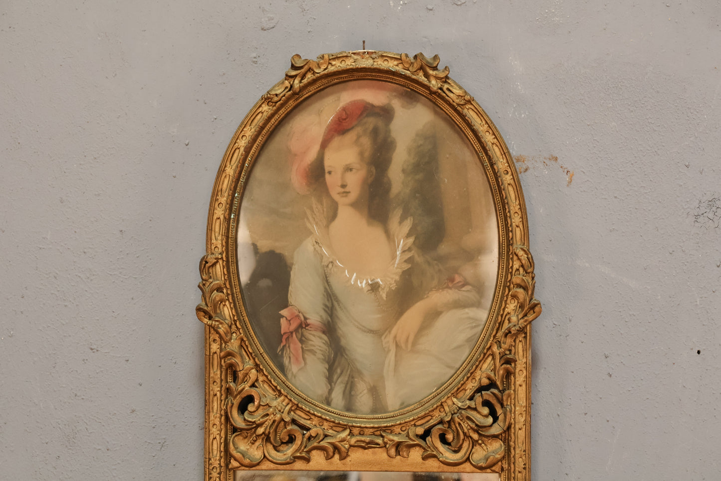 Slender "Mademoiselle" Trumeau Mirror