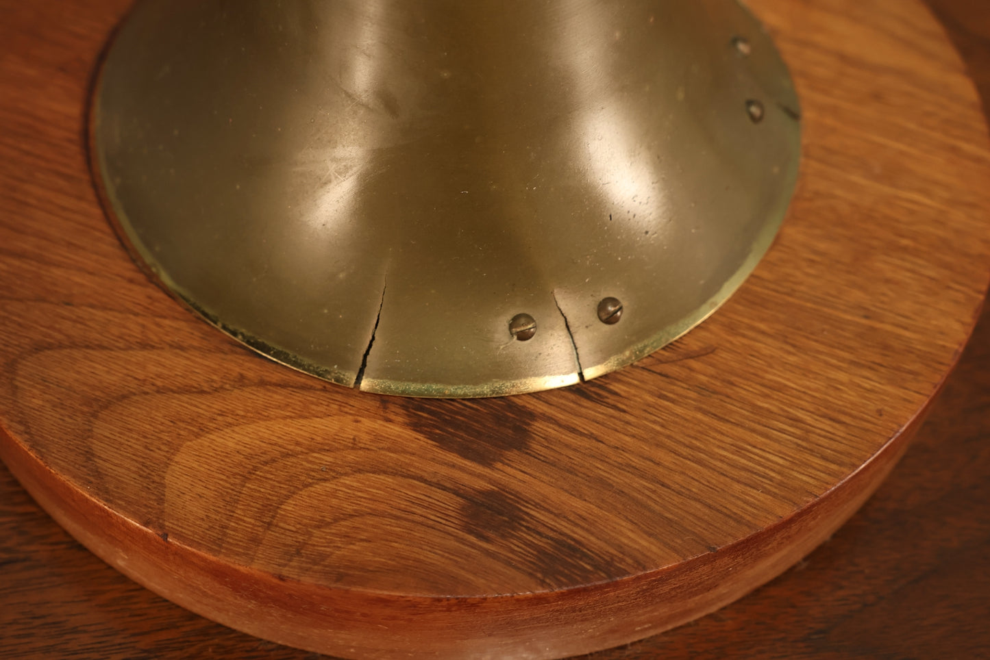 Mid Century Sculptural Walnut & Glass Table Lamp