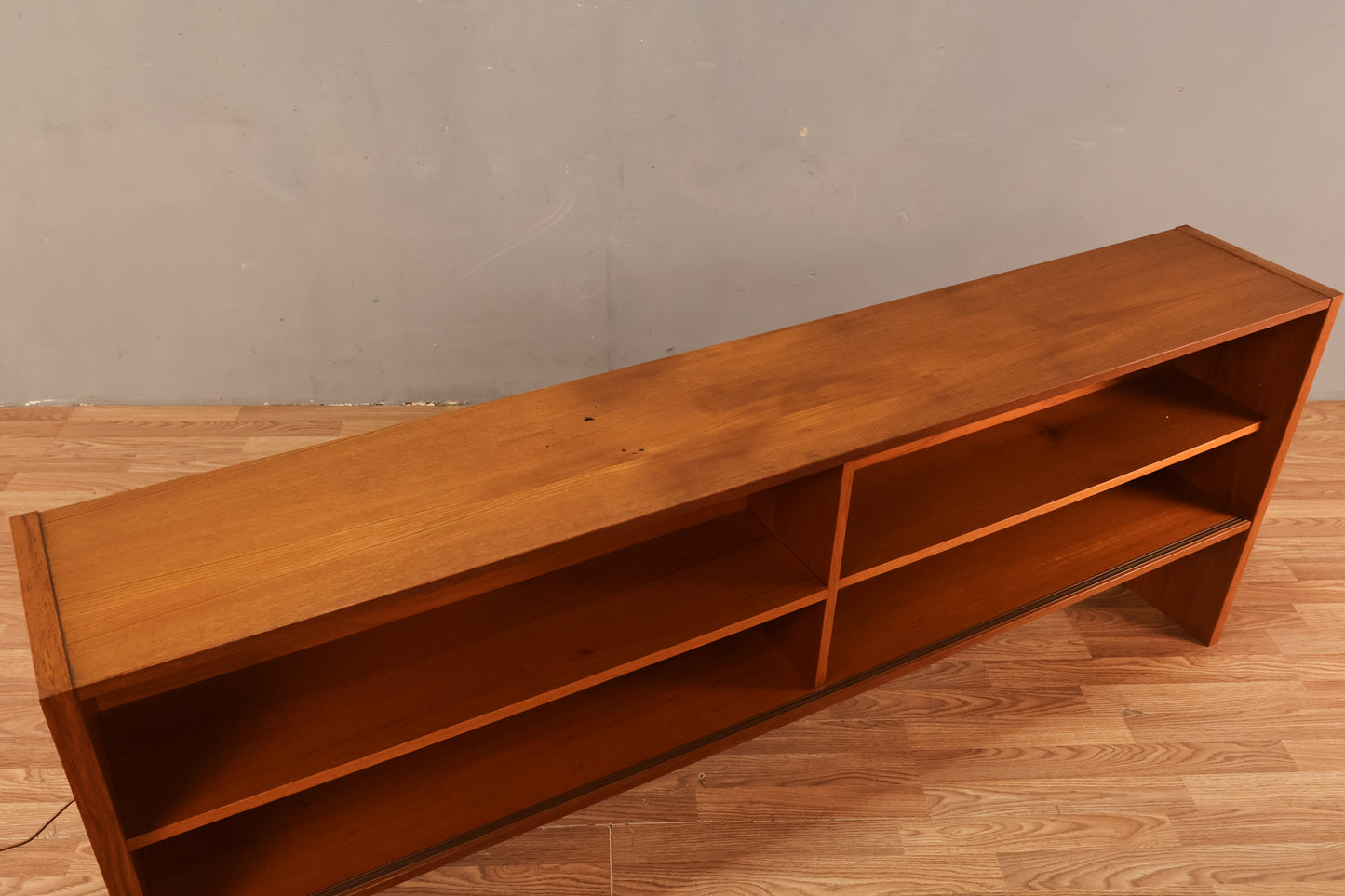 Wide Teak Divided Console Shelf - ONLINE ONLY