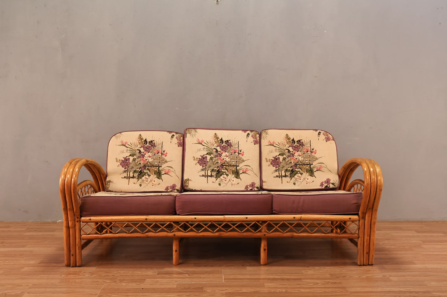 Rattan & Hibiscus Sofa - ONLINE ONLY