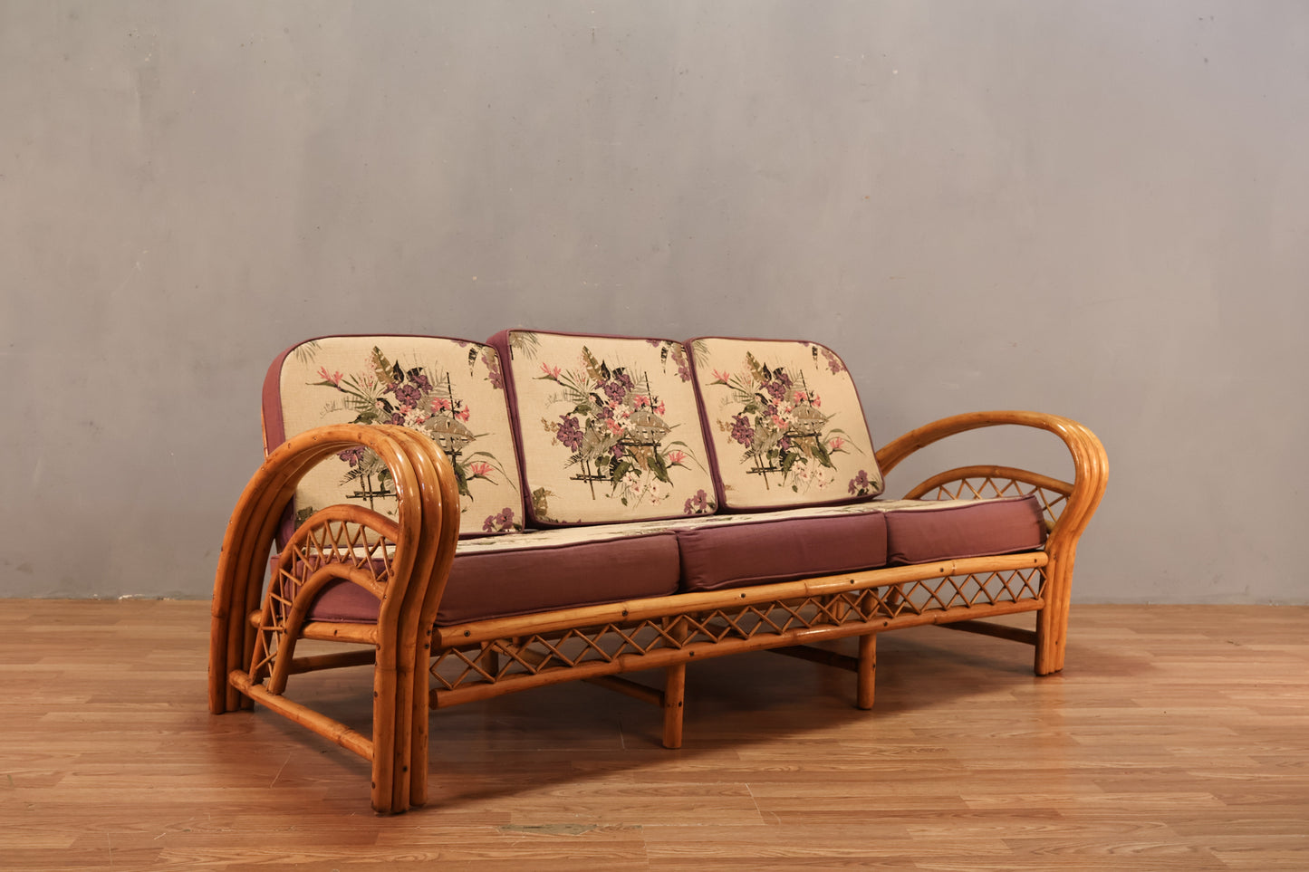 Rattan & Hibiscus Sofa - ONLINE ONLY