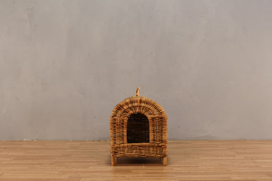 Mid Century Wicker Cat House - ONLINE ONLY