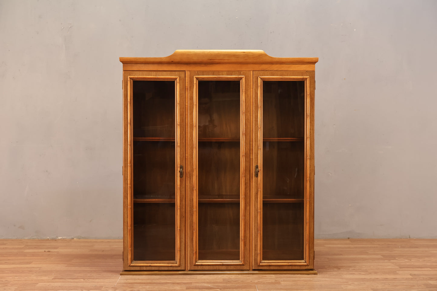 Broyhill Walnut & Glass Illuminated Bookcase
