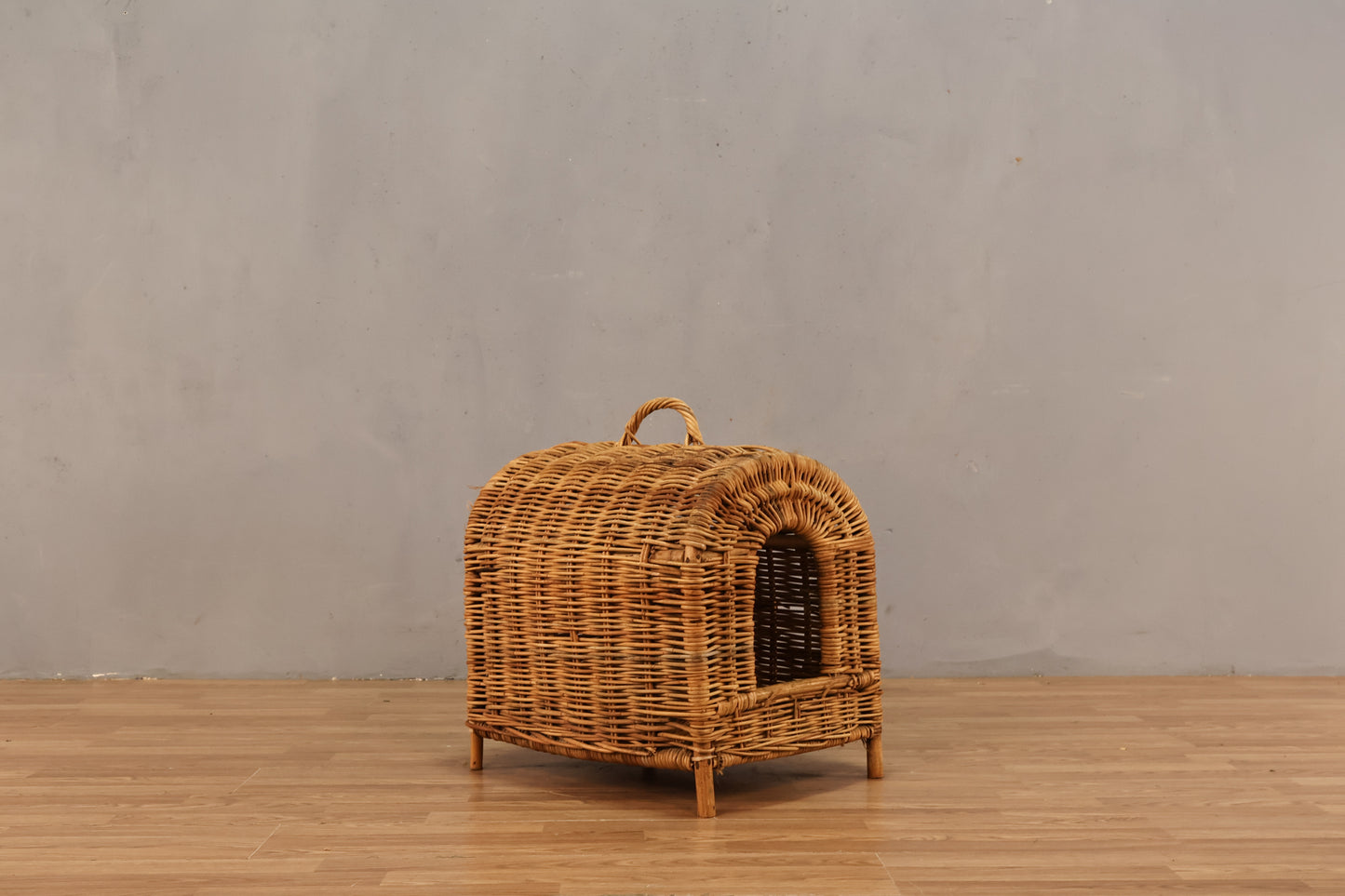 Mid Century Wicker Cat House