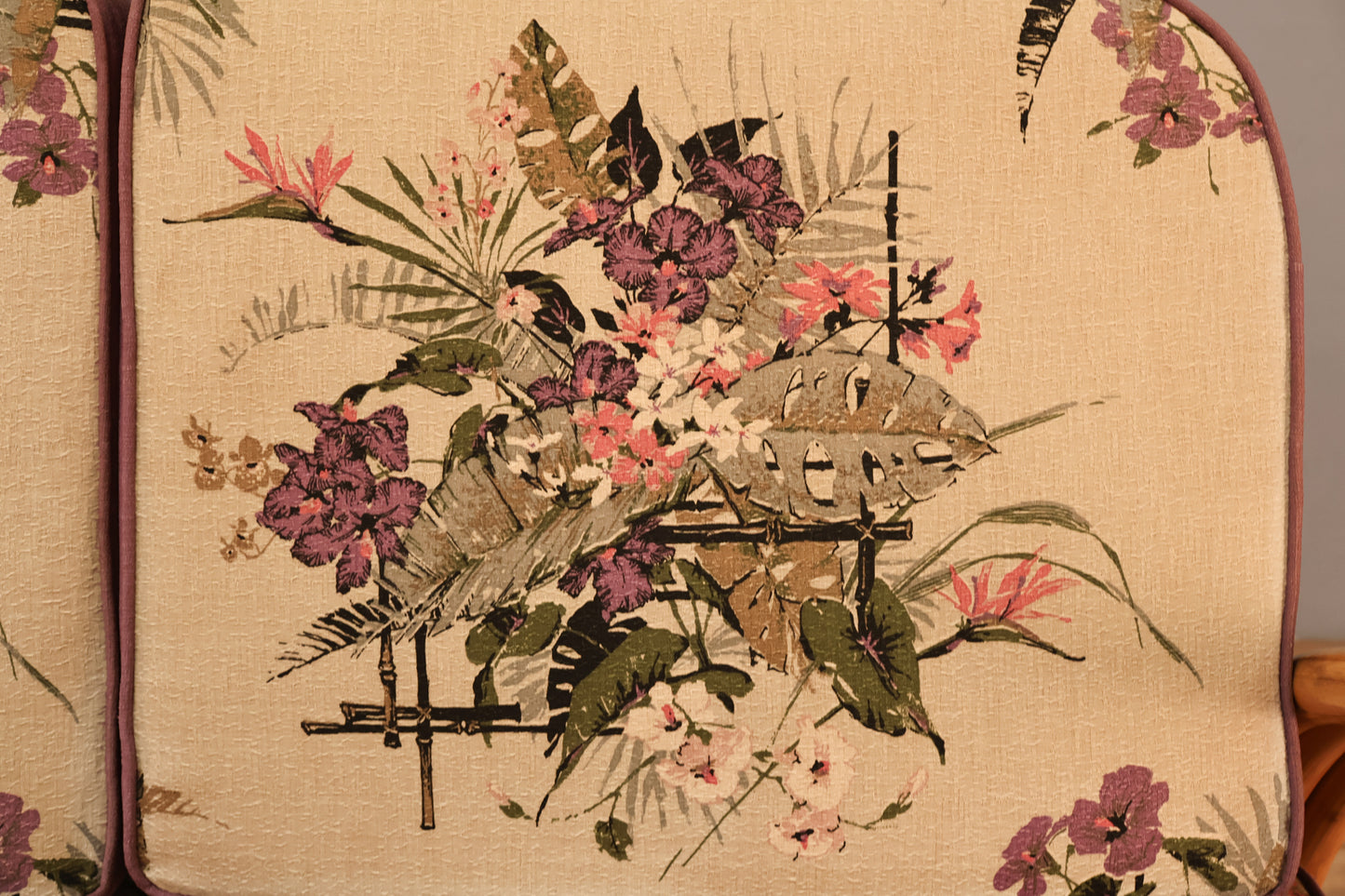 Rattan & Hibiscus Sofa - ONLINE ONLY
