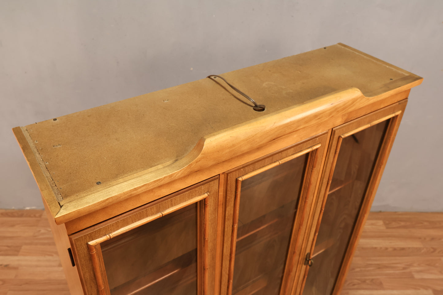 Broyhill Walnut & Glass Illuminated Bookcase