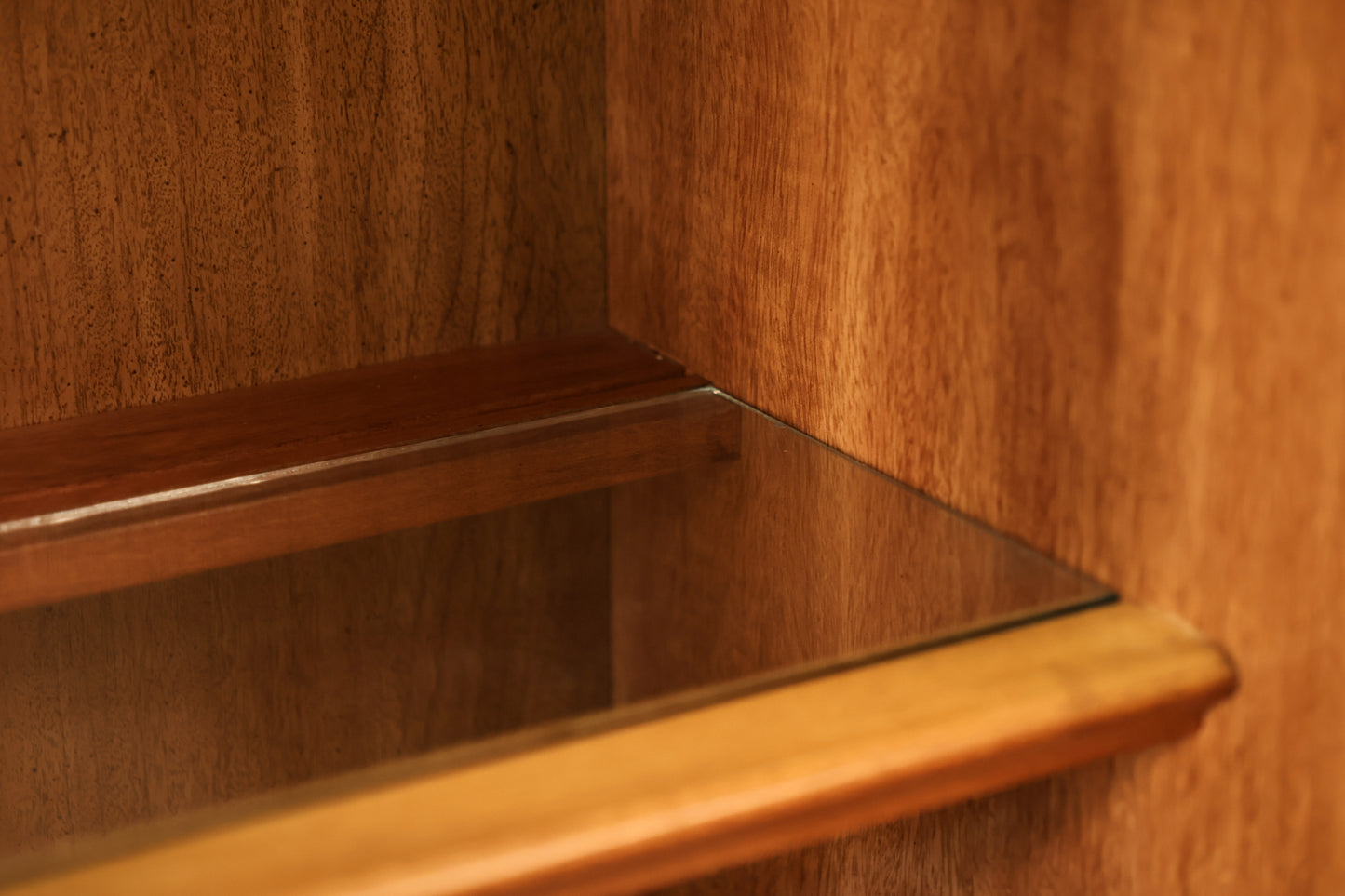 Broyhill Walnut & Glass Illuminated Bookcase