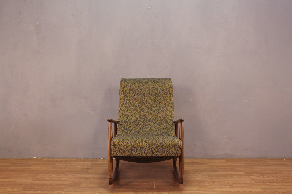 Mid Century Electric Olive Rocking Chair