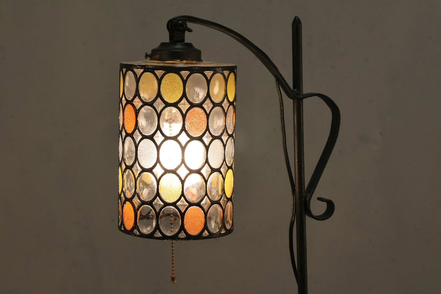 Iron & Glass Side Table Floor Lamp