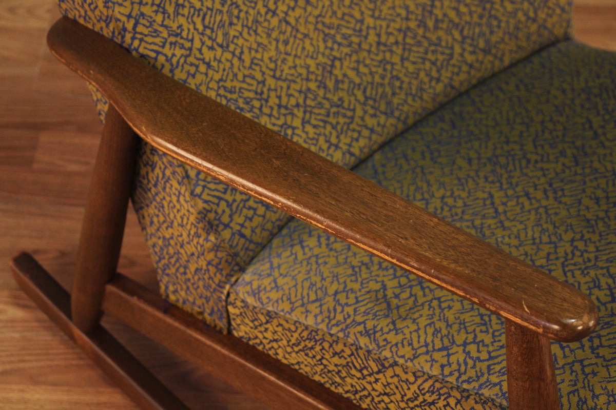 Mid Century Electric Olive Rocking Chair