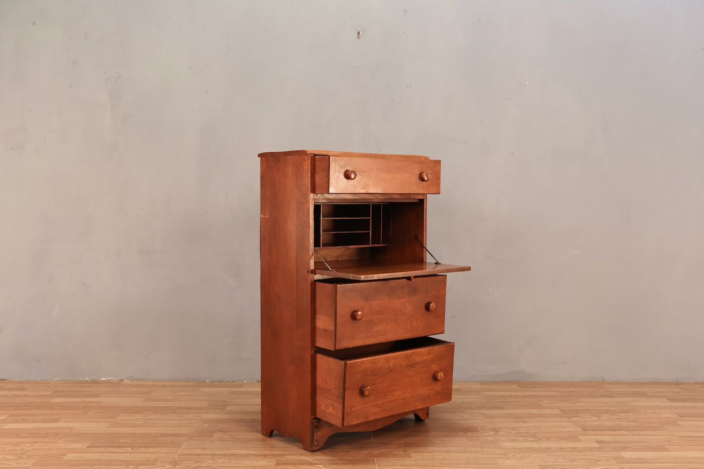 Compact Maple 3-Drawer Secretary Desk