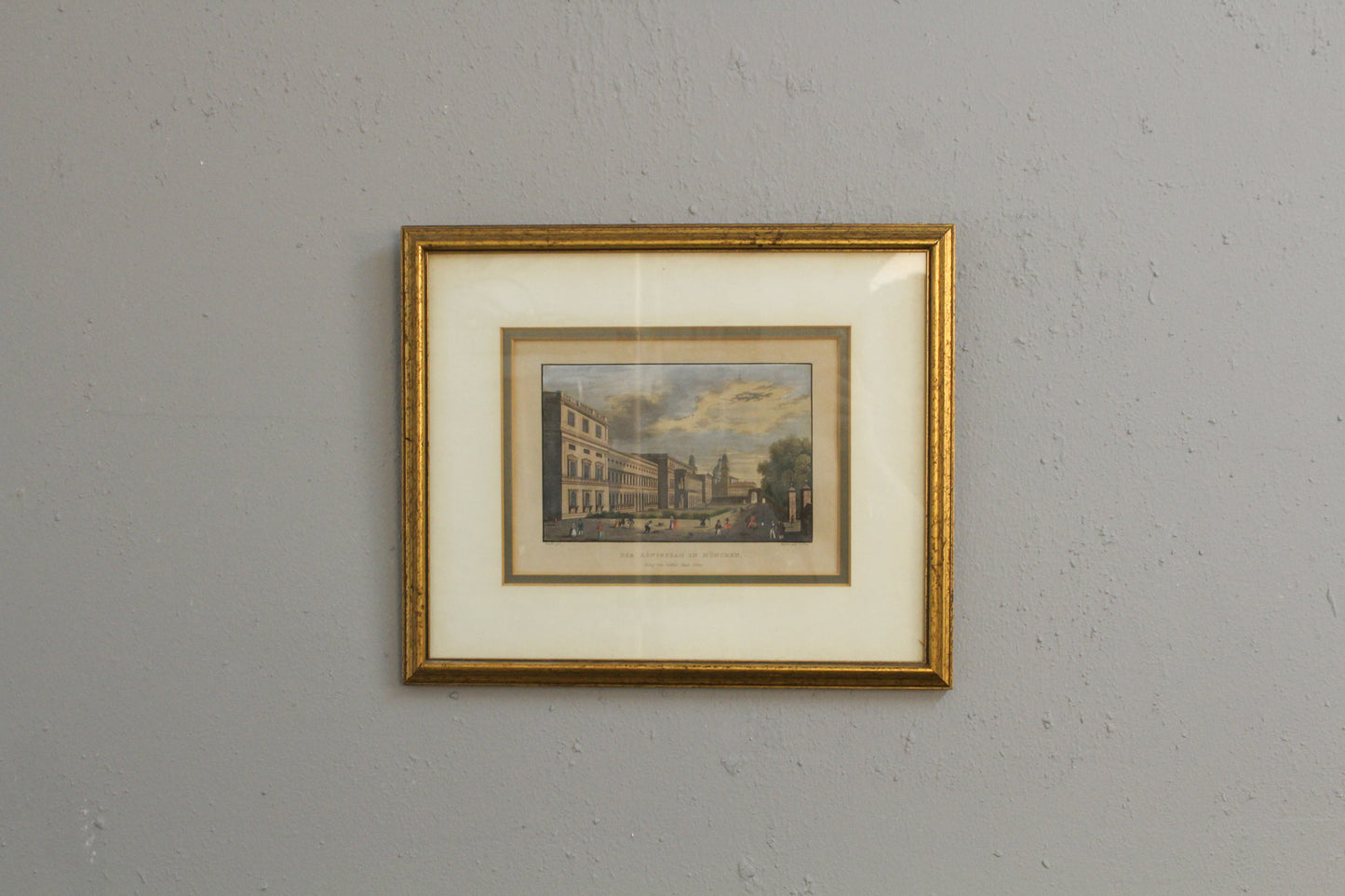 Antique Small "Der Konigsbau in München" Engraving