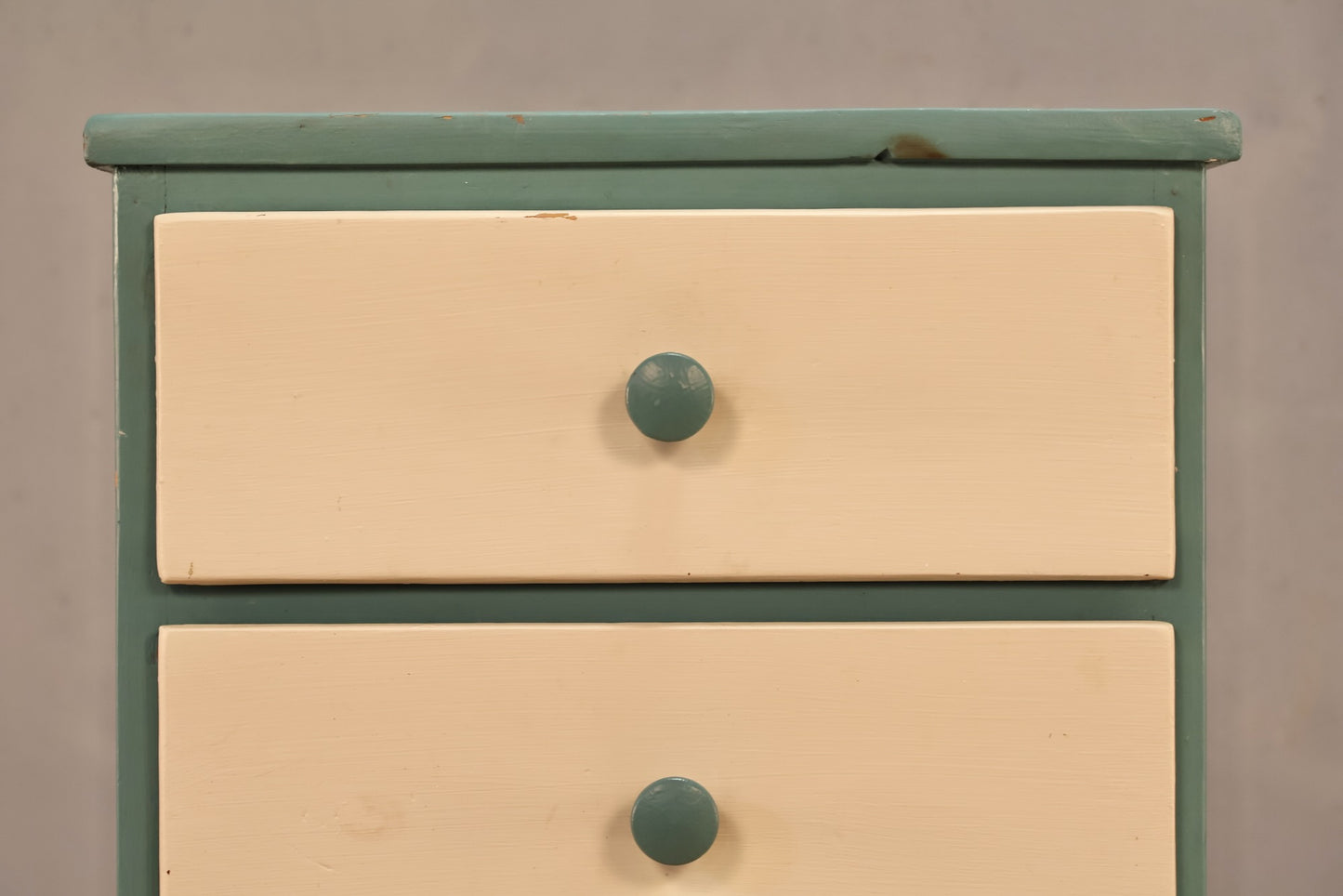 Slim Teal & White 5-Drawer End Table