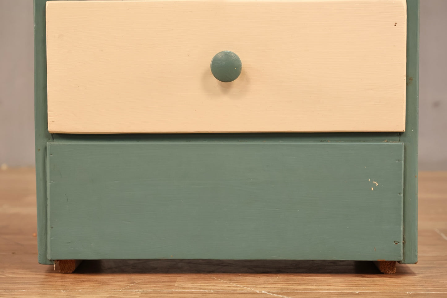 Slim Teal & White 5-Drawer End Table