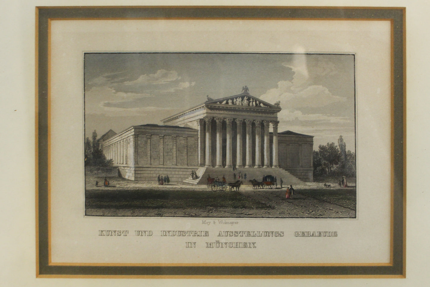 Antique Small "Kunst und Industrie Ausstellungs-Gebäude in München" Engraving