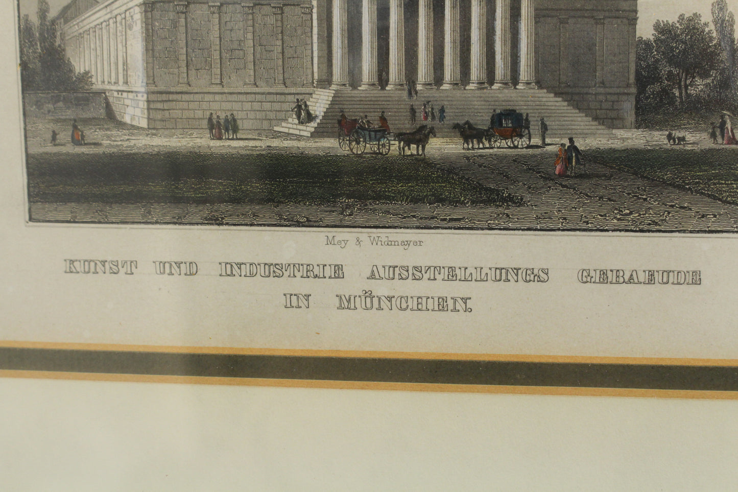 Antique Small "Kunst und Industrie Ausstellungs-Gebäude in München" Engraving