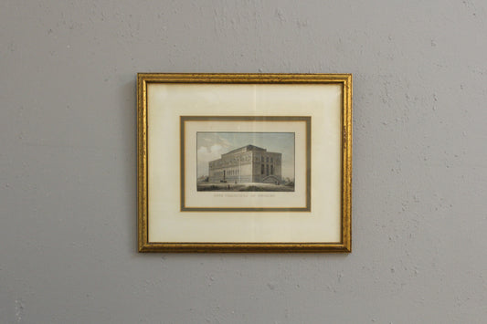 Antique Small "Neue Pinakothek in München" Engraving