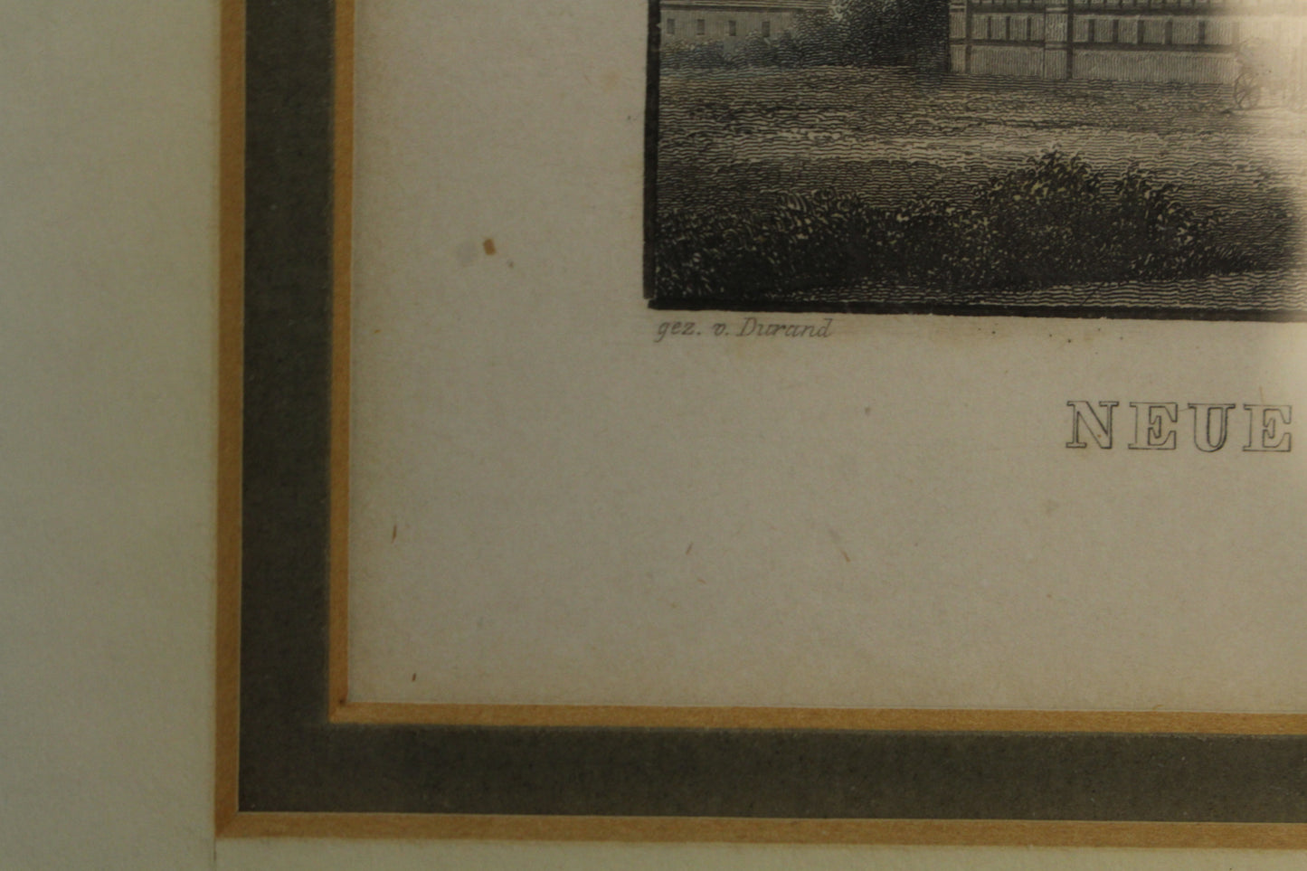 Antique Small "Neue Pinakothek in München" Engraving