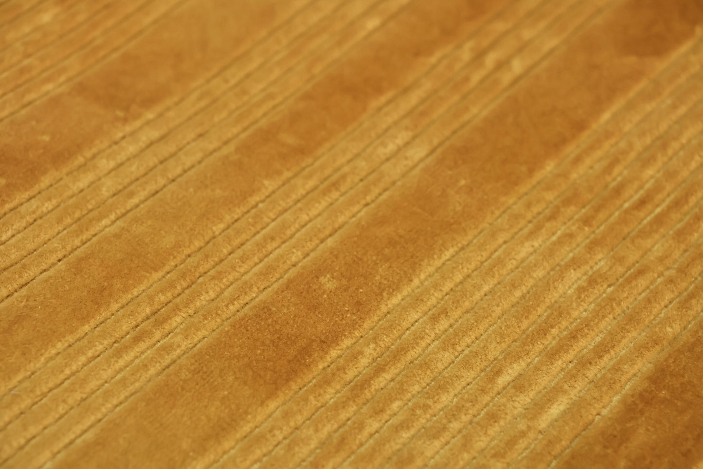Gold Velveteen Striped Ottoman