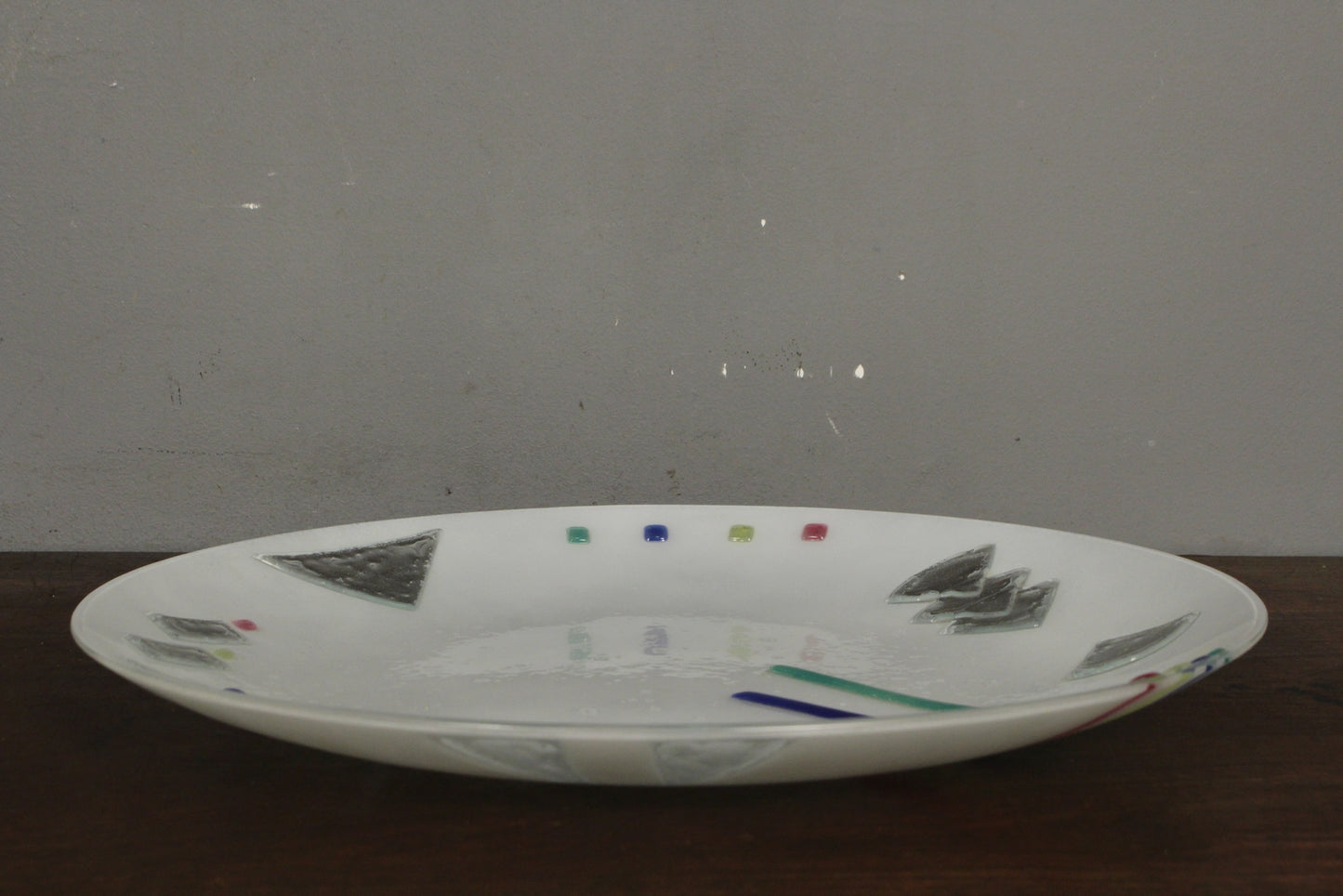 Large Memphis-Style Fused Glass Bowl