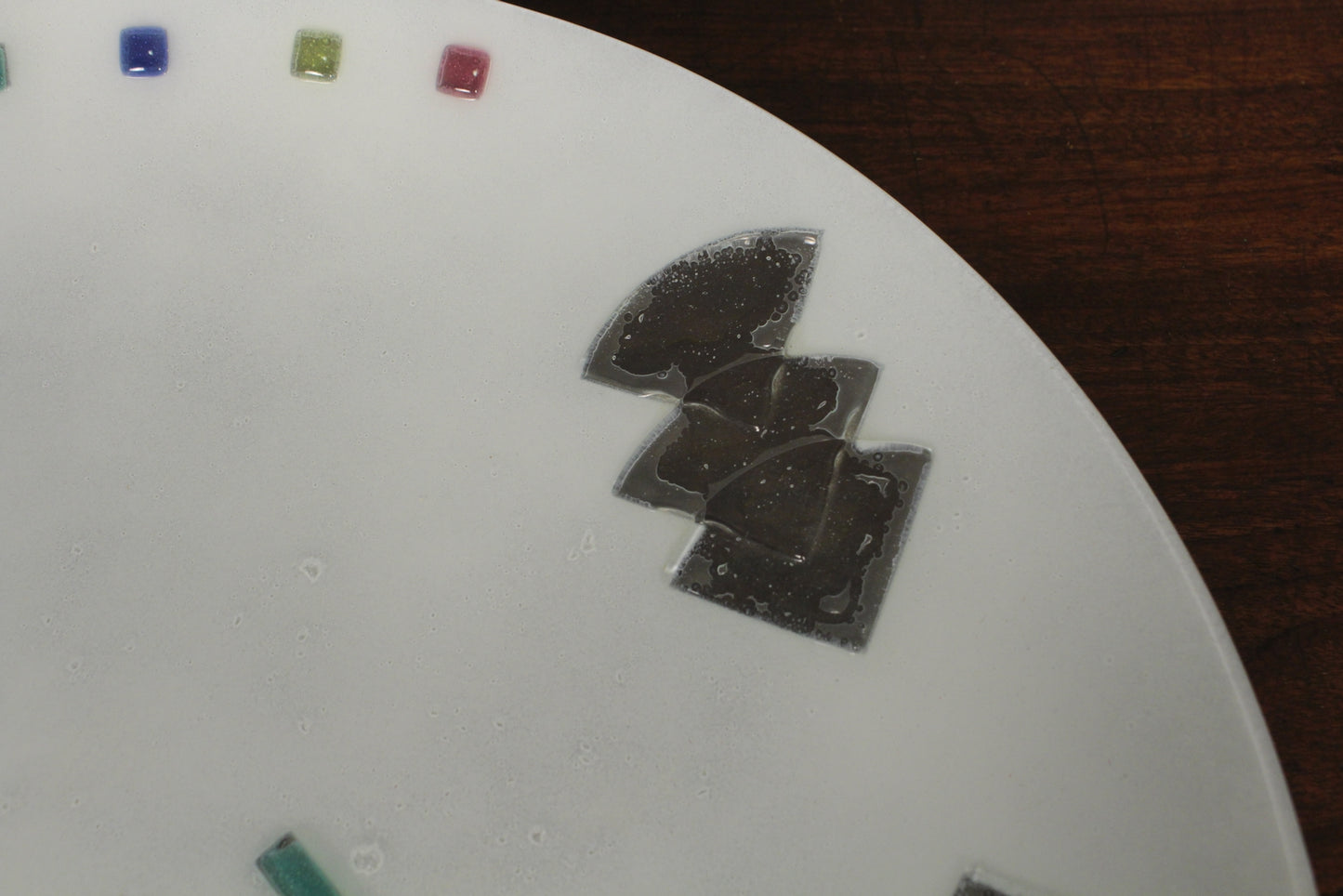 Large Memphis-Style Fused Glass Bowl