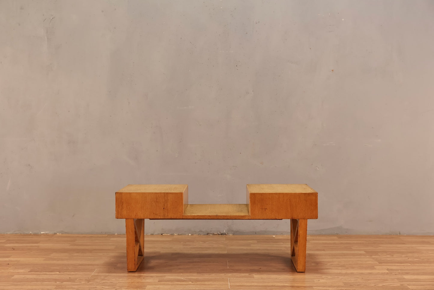 Mid Century Blonde Geometric Coffee Table - ONLINE ONLY