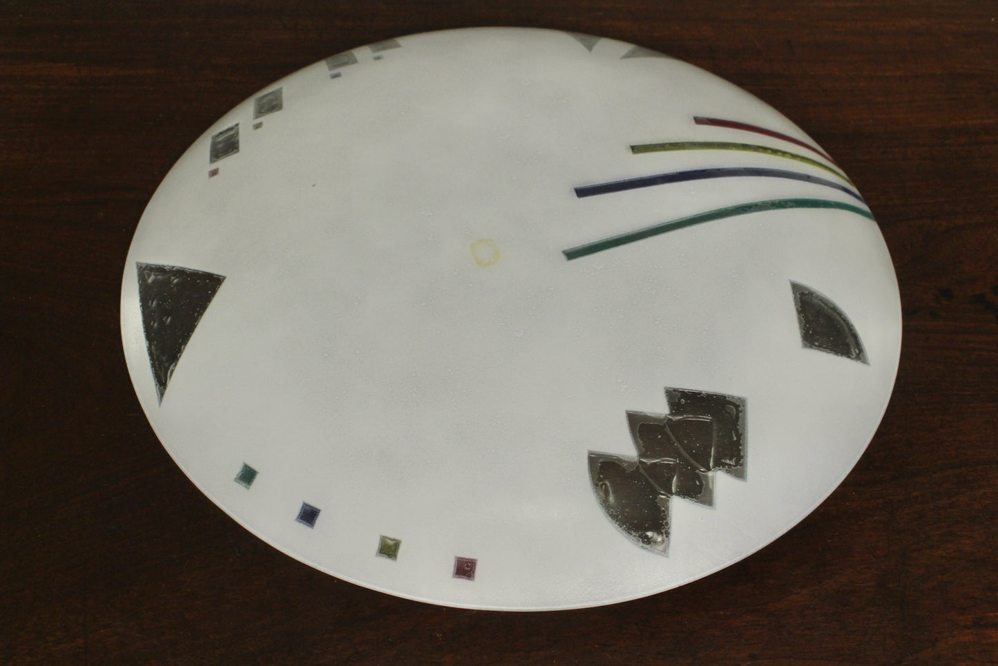 Large Memphis-Style Fused Glass Bowl