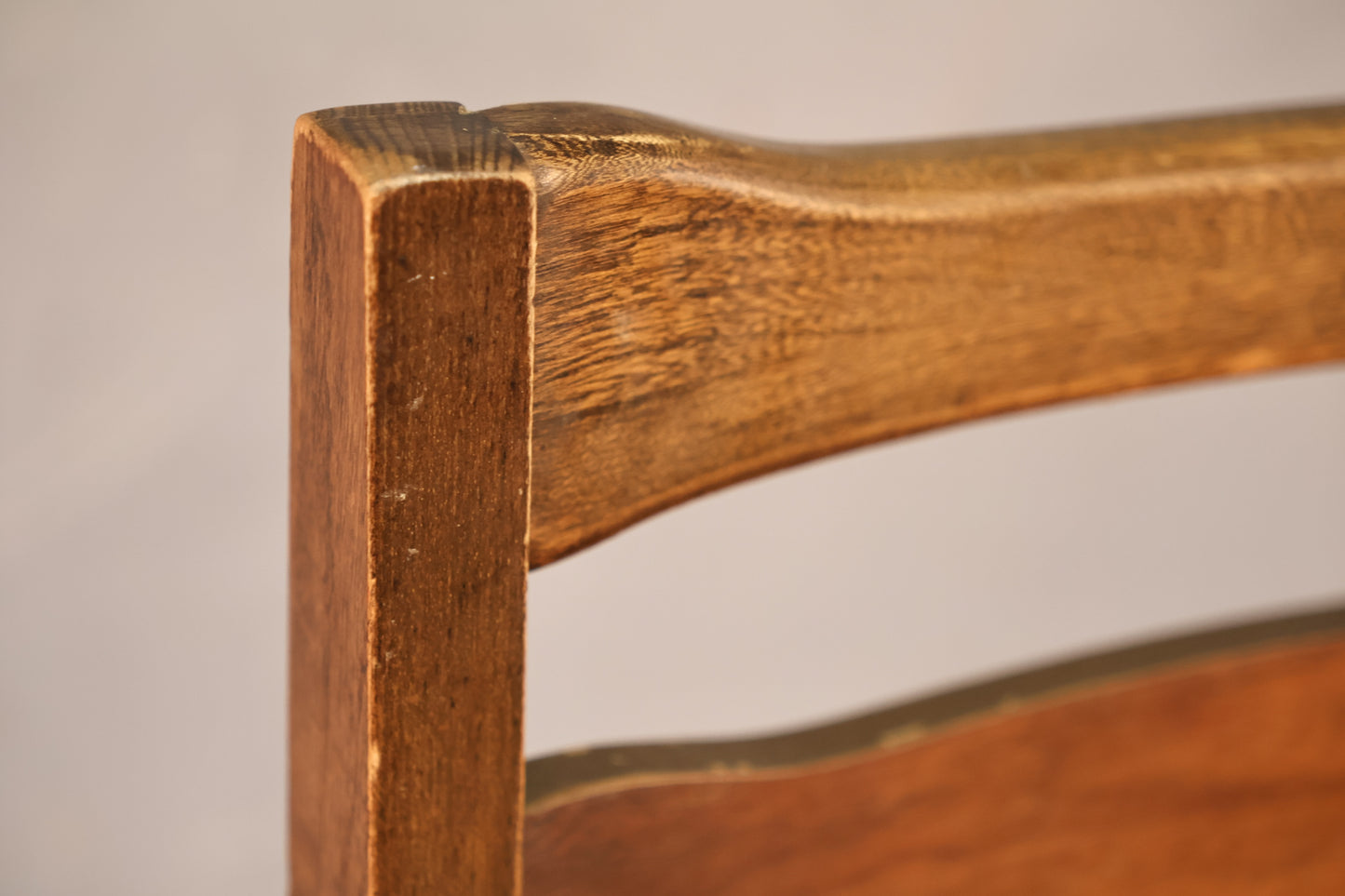 Mid Century Walnut & Black Vinyl Side Chair - ONLINE ONLY