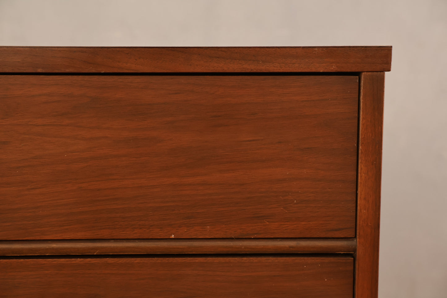 Mid Century Walnut & Laminate 3-Drawer Commode - ONLINE ONLY