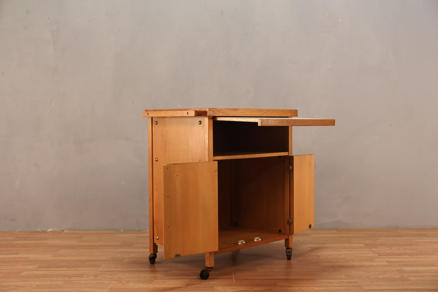 Compact Pull-Tab Kitchen Cart
