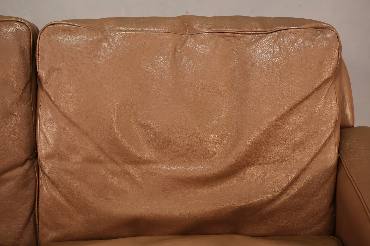 Danish 1970s Brown Leather Loveseat - ONLINE ONLY