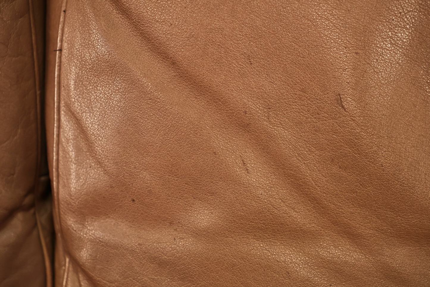 Danish 1970s Brown Leather Loveseat - ONLINE ONLY